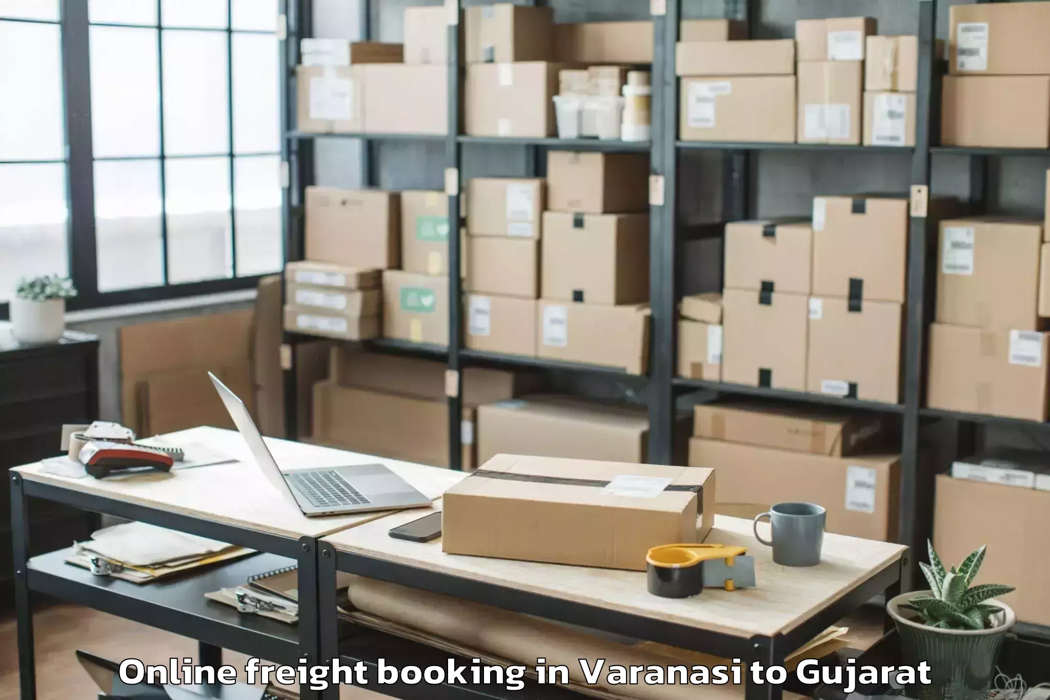 Quality Varanasi to Olpad Online Freight Booking